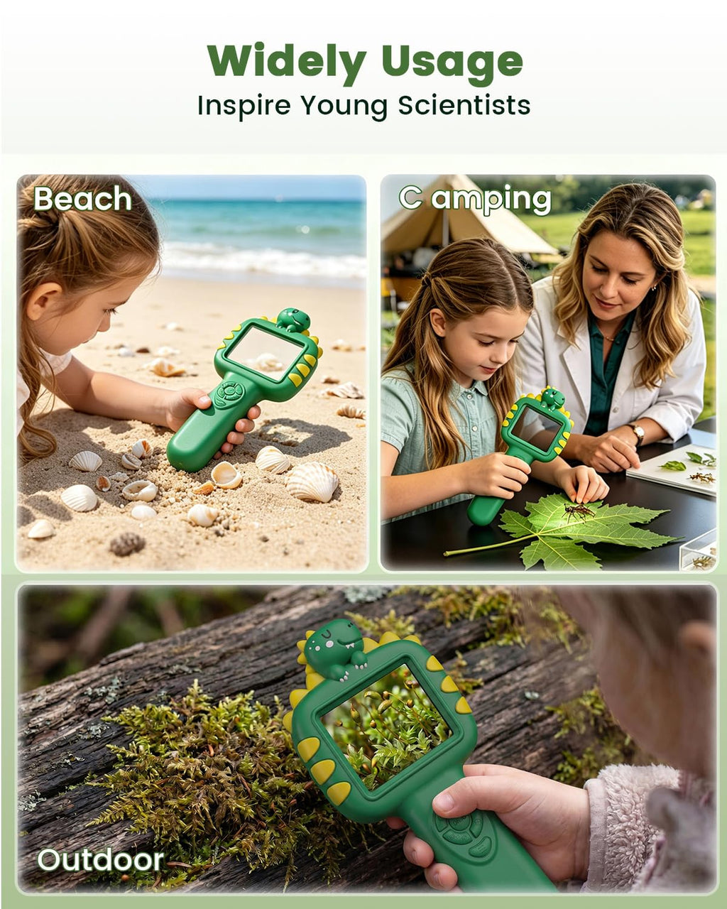 Trigowalt Outdoor Portable Kids Microscope: Handheld Microscope Auto Focus