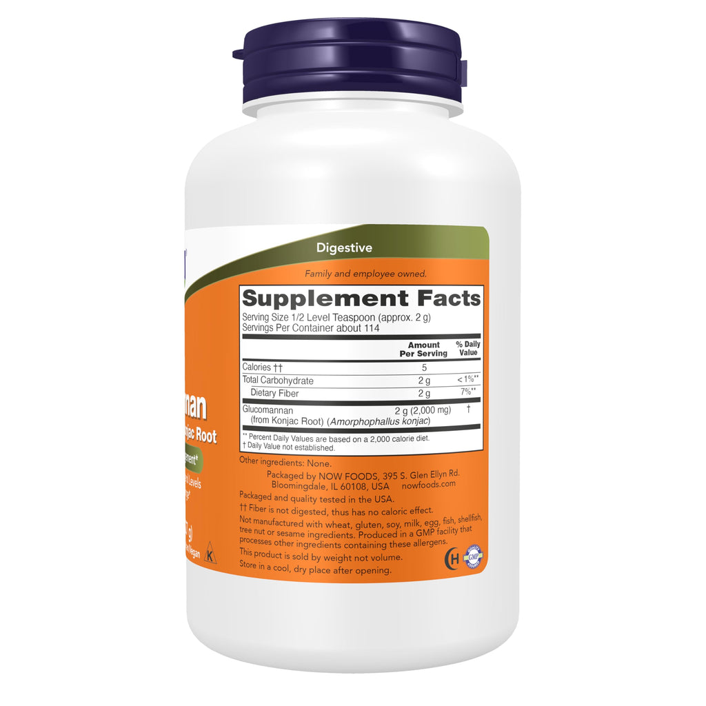 NOW Supplements, Glucomannan Powder (Konjac Root Fiber), 8 oz