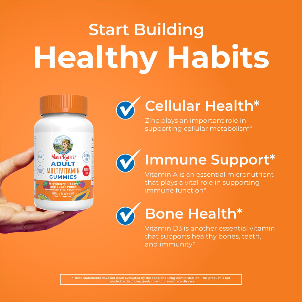 MARYRUTH'S Adult Multivitamin for Women and Men, Sugar Free, 60 Count