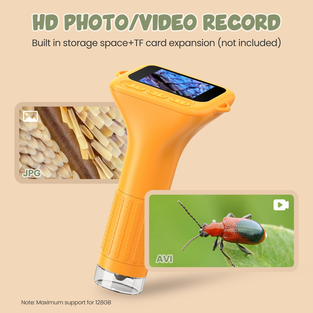 1000X Portable Handheld Digital Microscope for Kids with HD2.0 IPS Screen