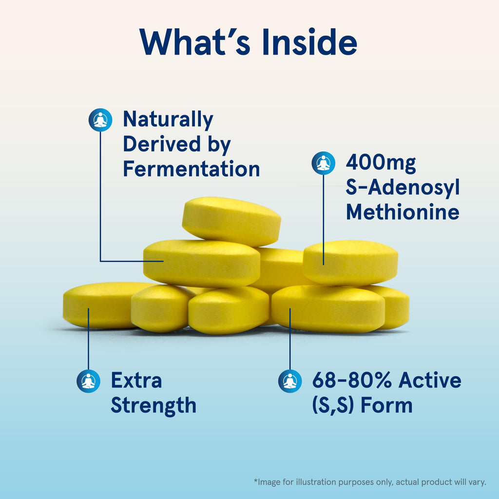 Jarrow Formulas SAMe Supplement 400 mg - 60 Tablets - High Concentration of Active S,S Form - Supports Joint Health, Liver Function, Brain Metabolism, Balanced Mood & Antioxidant Defense - 60 Servings