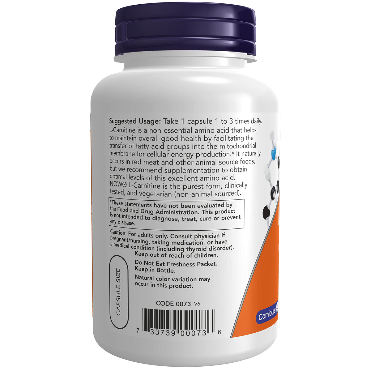 Now Foods L-Carnitine 500 mg 180 Capsules