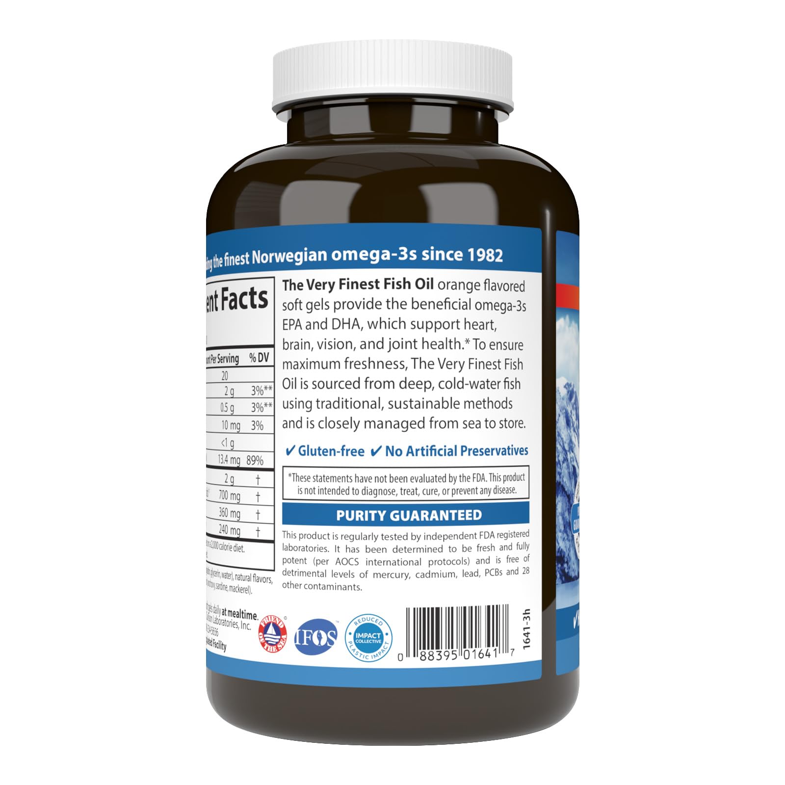 Carlson The Very Finest Fish Oil, 700 mg, Omega-3s, Orange, 120 Softgels