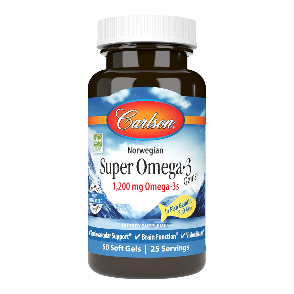 Carlson Super Omega-3 Gems, Pescatarian, 50 Pescatarian Softgels