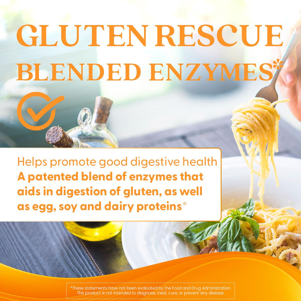 Doctor's Best Gluten Rescue - Digestive Enzymes Capsules for Women & Men, Protease Enzyme Blend, Digestive Health Supplement, Supports Digestion of Foods w/Wheat, Barley, & Rye - 60 Ct Veg Caps