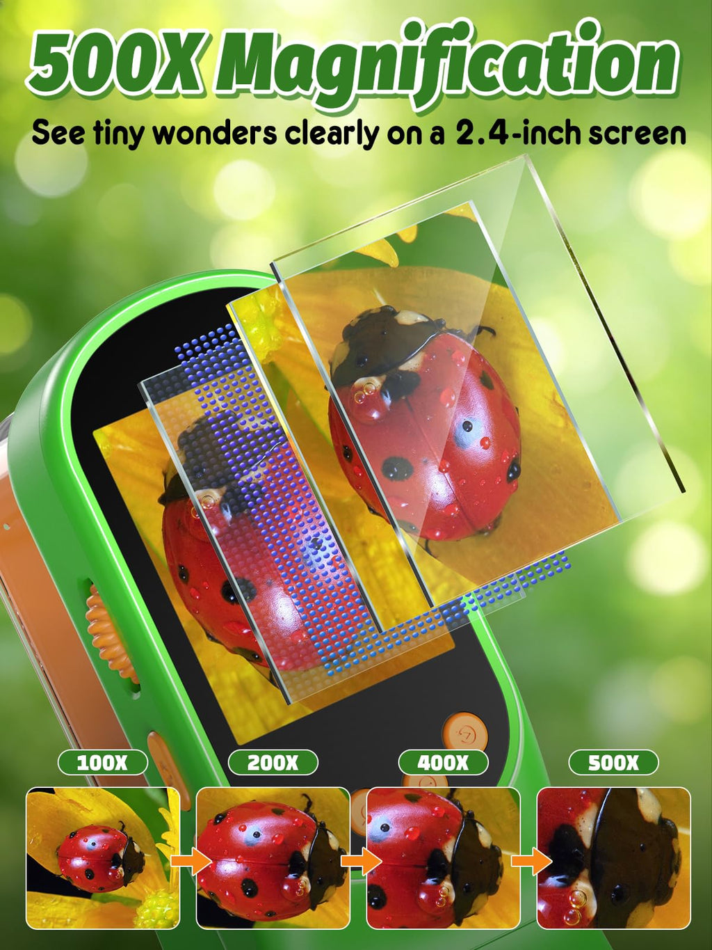Acoath Bug Catcher, 2.4" IPS Screen Bug Catching Kit, Microscope for Kids