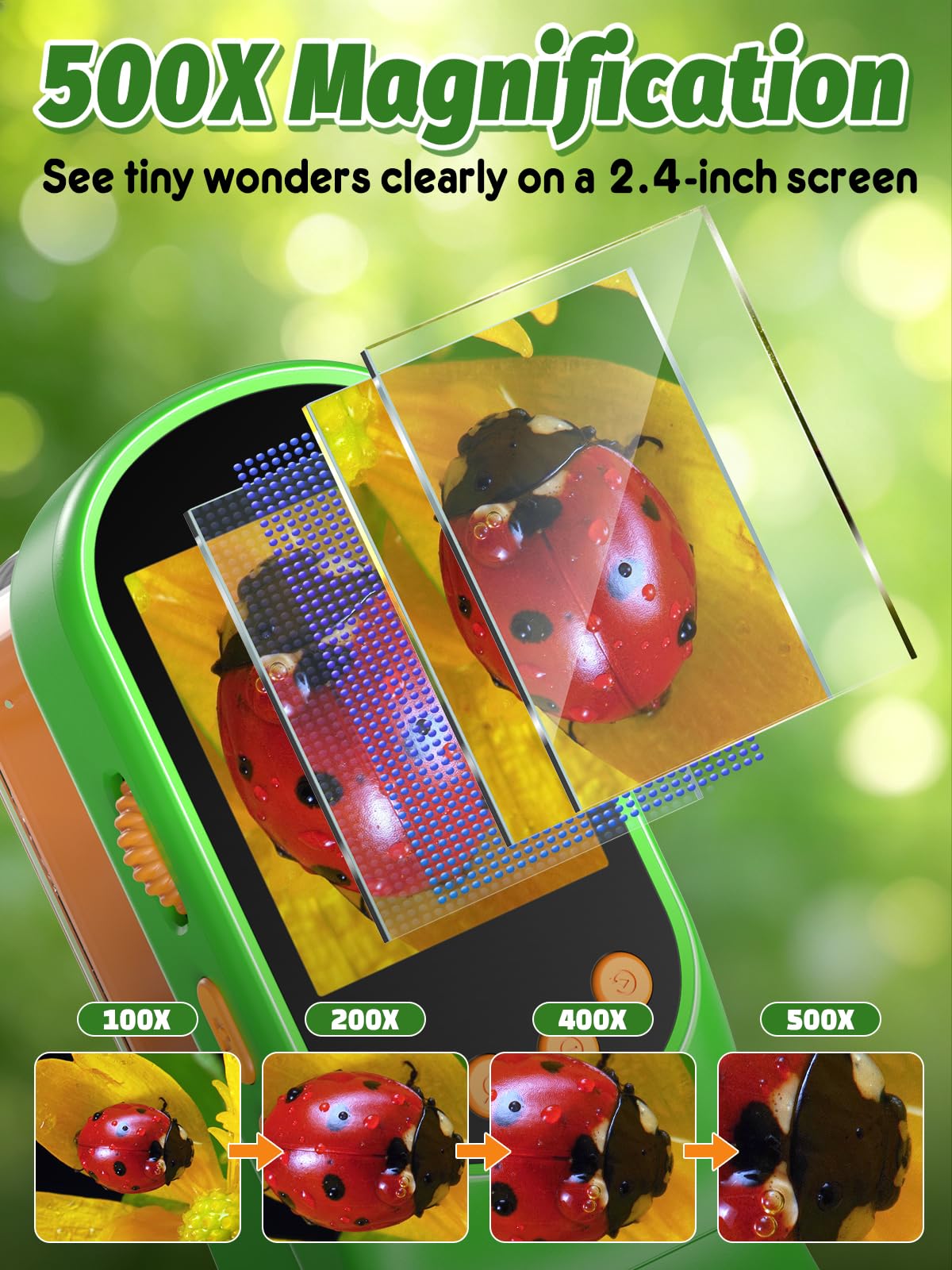 Acoath Bug Catcher, 2.4" IPS Screen Bug Catching Kit, Microscope for Kids