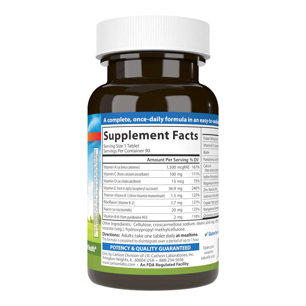 Carlson Mini-Multi, Small Multivitamin Tablets, 90 Mini Tablets