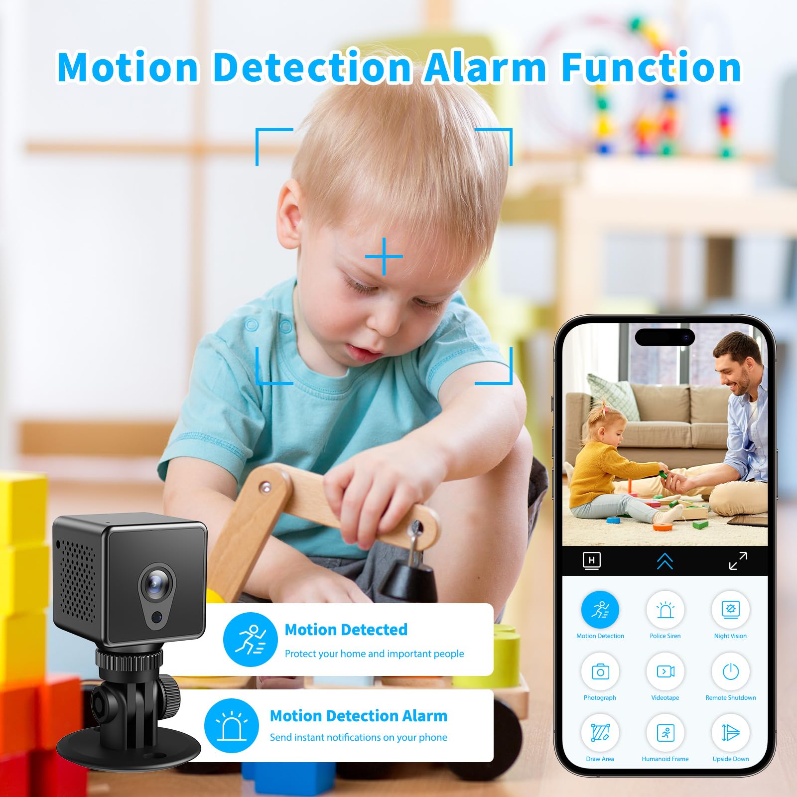Mini Camera 2026 4K HD WiFi Portable Nanny Cam with Motion Detection,Cloud & SD Storage,Night Vision,Wide Angle,Can No Need WiFi Cams Micro Wireless Small Security Cameras for Home Baby Indoor Outdoor