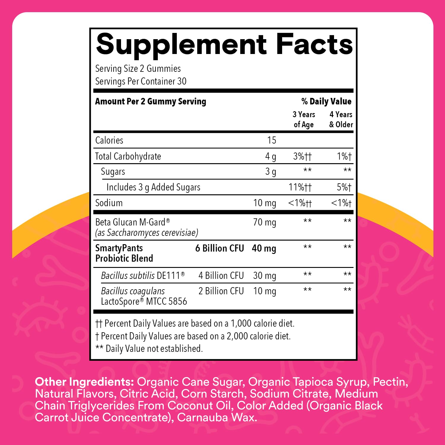 SmartyPants Kids Probiotic & Prebiotic Gummies for Digestive Health: Gut Health Supplement, Clinically Studied Prebiotic for Immune Support, Grape, 60 Count (30 Day Supply)