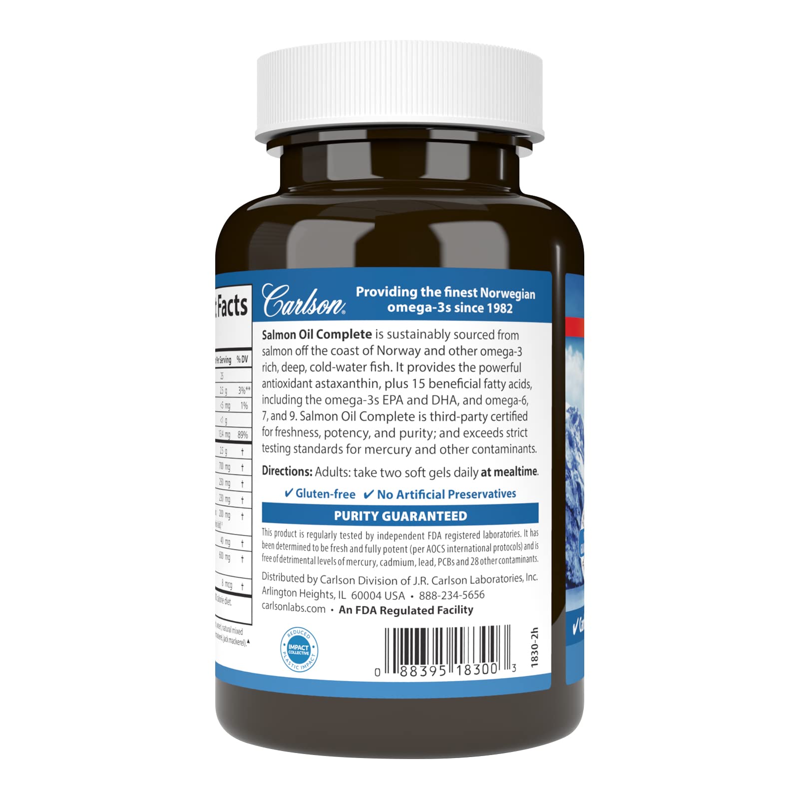 Carlson Salmon Oil Complete, 700 mg, Omega-3s plus Astaxanthin, 60 Softgels