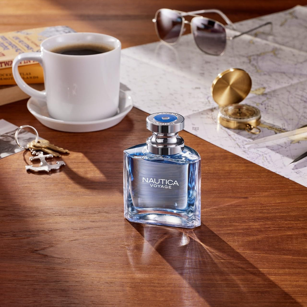 Nautica Voyage Eau de Toilette for Men, 6.7 Fl Ounce (Pack of 1) & Voyage Deodorizing Body Spray for Men - Fresh, Romantic, Fruity Scent