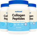 Nutricost Pure Collagen Hydrolysate (Bovine) Powder (3 Pack) - Grass Fed Bovine Collagen, 1LB Each