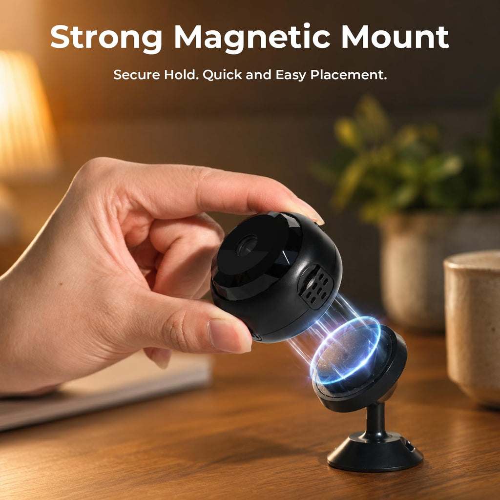 ZOGGCOX 4K Hidden Camera, Mini WiFi Nanny Cam with Motion Detection & Night Vision (Black) | Spy Cam Indoor for Baby Pets Security with App Control