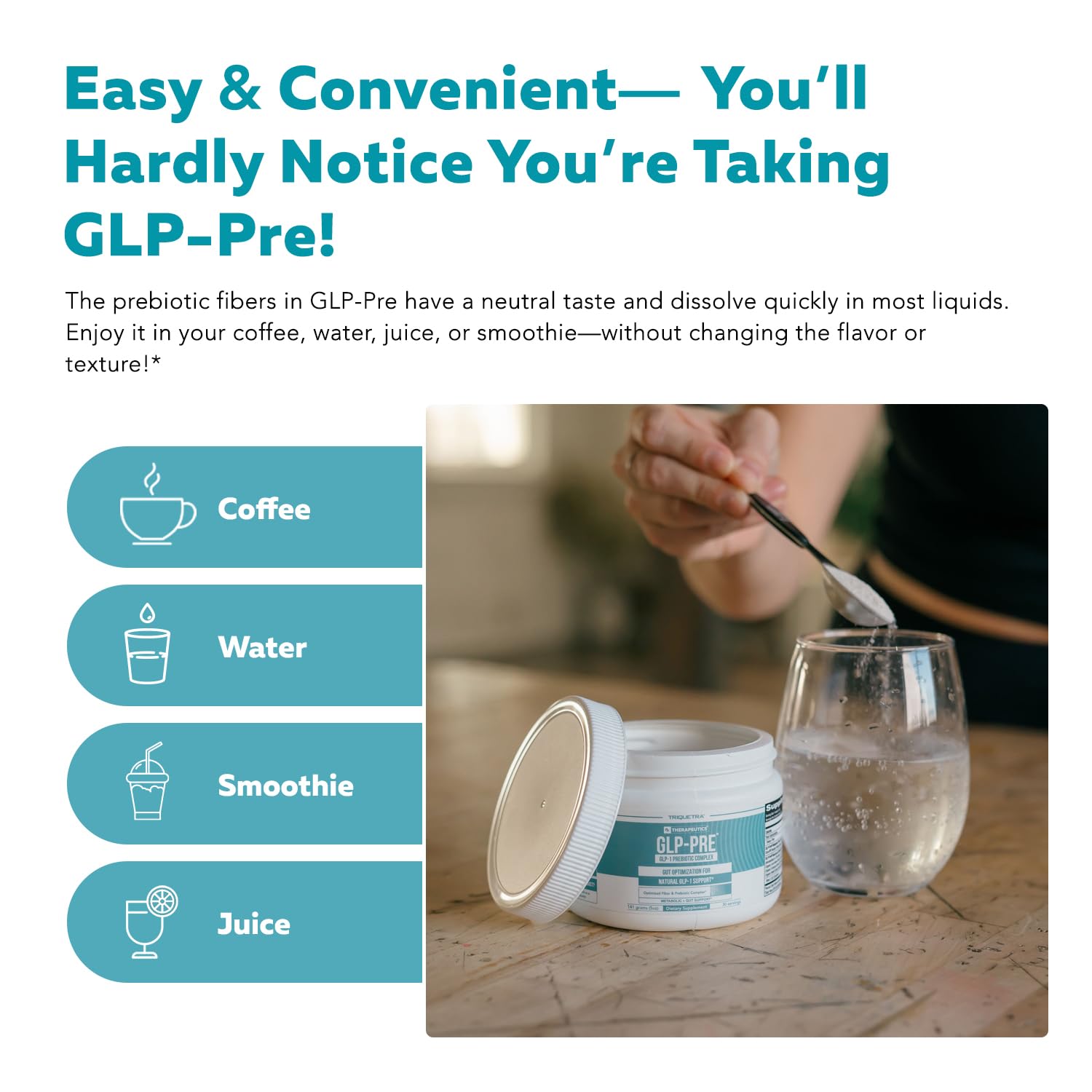 GLP-Pre™ – Optimized Prebiotic Fiber Complex - Gut-Microbiome Optimization for Natural GLP-1 Pathway Support & Metabolic Wellness - Includes Clinically Studied Non-Digestible Fibers - 30 Servings