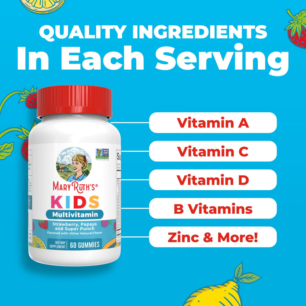 MARYRUTH'S Kids Multivitamin Gummies, Sugar Free, 2 Month Supply, Ages 4+