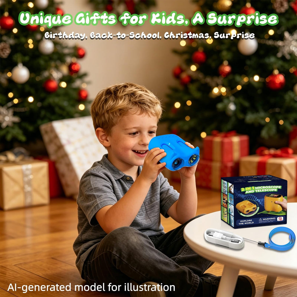 Pozifu 2 in 1 Kids Microscope and Telescope, STEM Educational Toy
