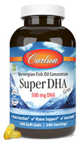 Carlson Super DHA Gems, 500 mg, DHA Supplements, 240 Softgels