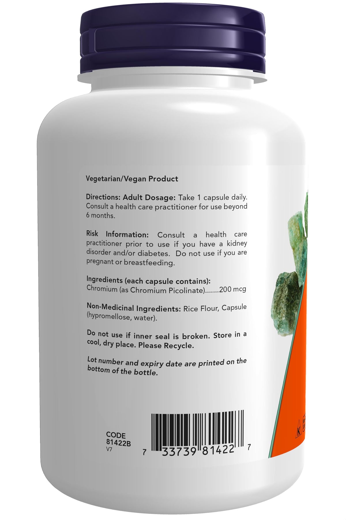NOW Foods Supplements, Chromium Picolinate 200 mcg, Insulin Co-Factor*, 250 Veg Capsules