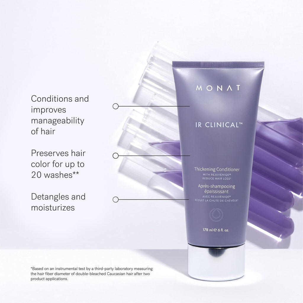 MONAT IR Clinical System – Complete Hair Care Restoration Kit with Thickening Shampoo, Conditioner & Thinning Defense Serum – Strengthens, Protects, & Revives Hair for Thicker, Fuller-Looking Results