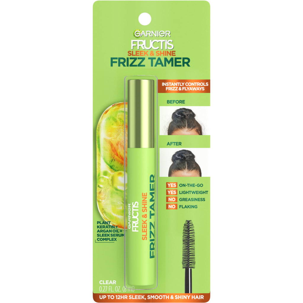 Garnier Fructis Sleek & Shine Frizz Tamer Hair Serum Wand, Flyaway Wand and Hair Mascara Stick, Tame Flyaways Smooth Frizz & Style Edges For Up to 12HRs of Sleek, Slick Back Styling, 0.27 fl oz