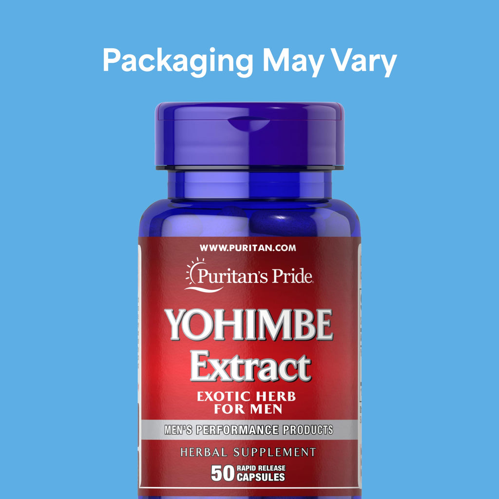 Puritan's Pride Yohimbe Exotic Herb for Men 250 mg, Dietary Supplement, 50 Rapid Release Capsules