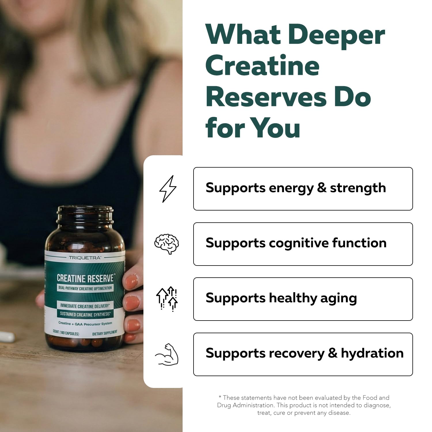 Creatine Reserve™ - Creatine Monohydrate Plus GAA for Mind, Muscle & Energy Support - Dual Pathway Delivery Creatine Supplement for Women & Men - Active B Vitamins & Taurine, Non-GMO (1 month supply)