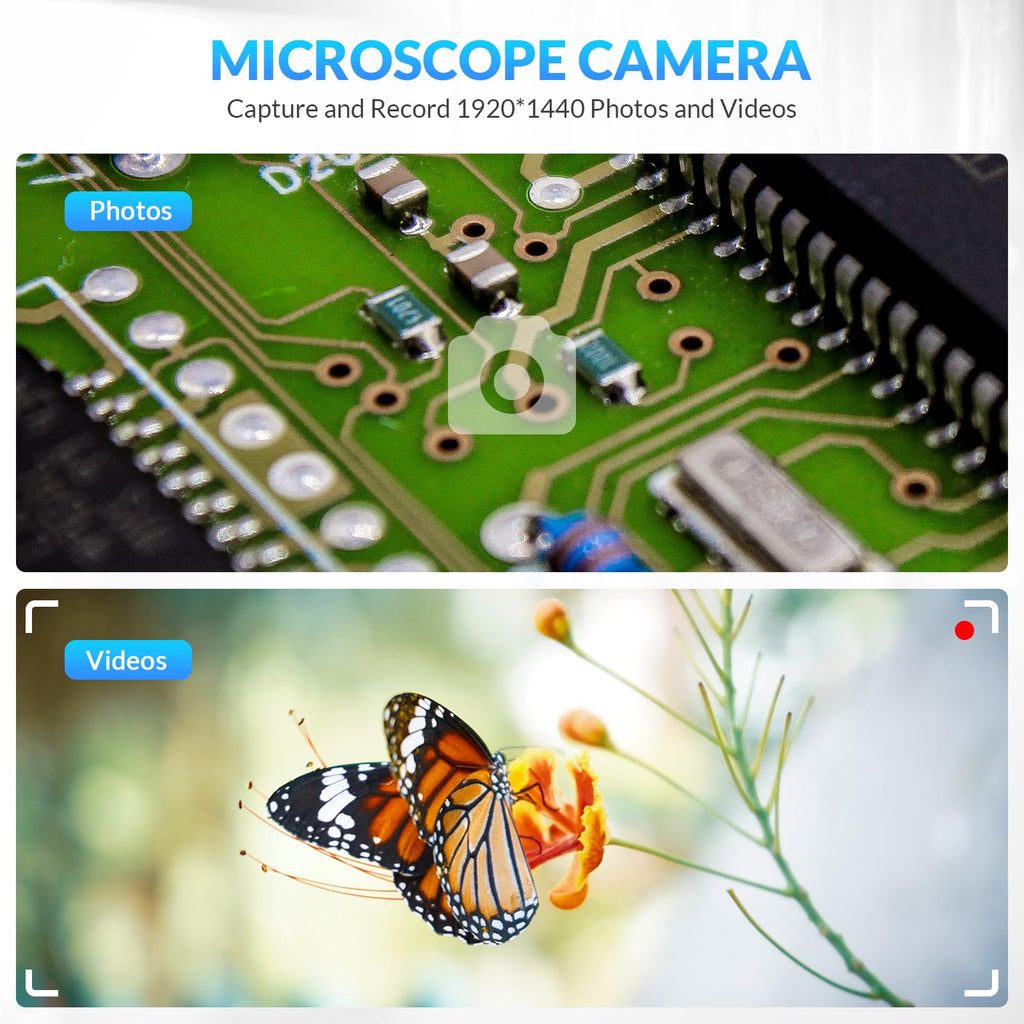 Handheld Digital Microscope Wireless Portable for Kids Adults 50x-1000x Magnification with 360 Rotate Stand Compatible with iOS/Android iPhone, iPad