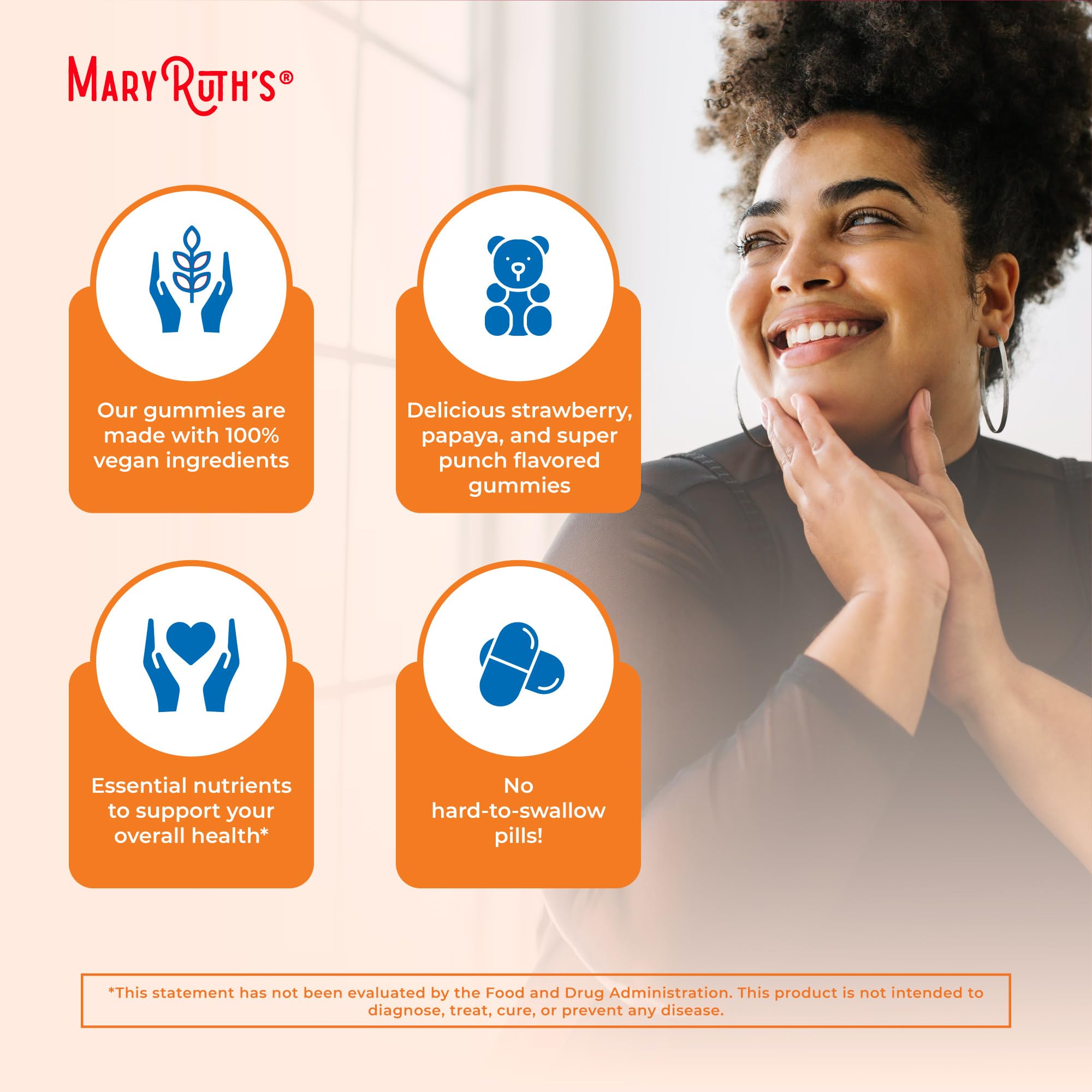 MARYRUTH'S Adult Multivitamin for Women and Men, Sugar Free, 60 Count