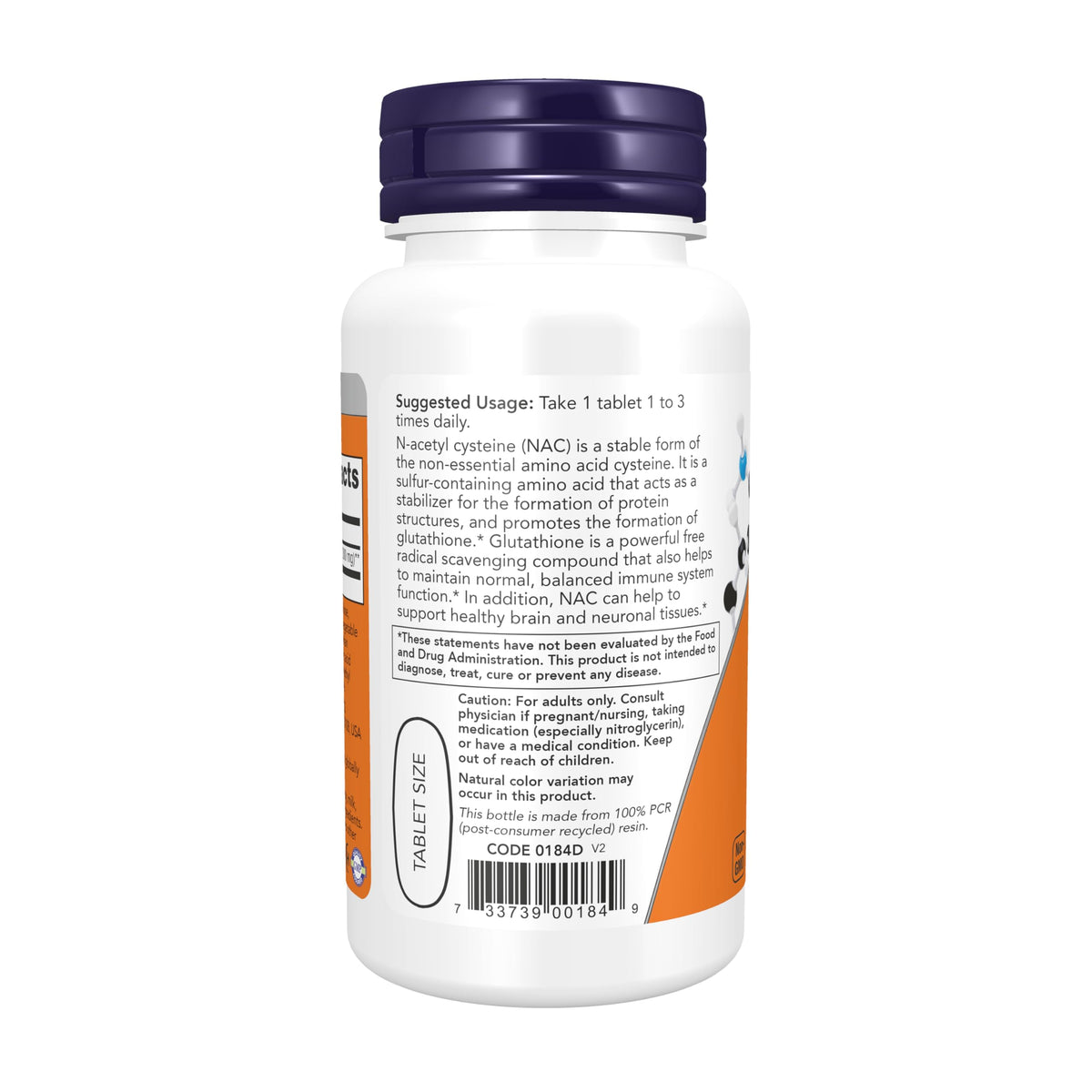 Now Supplements, NAC 1,000 mg, Free Radical Protection*, 60 Tablets