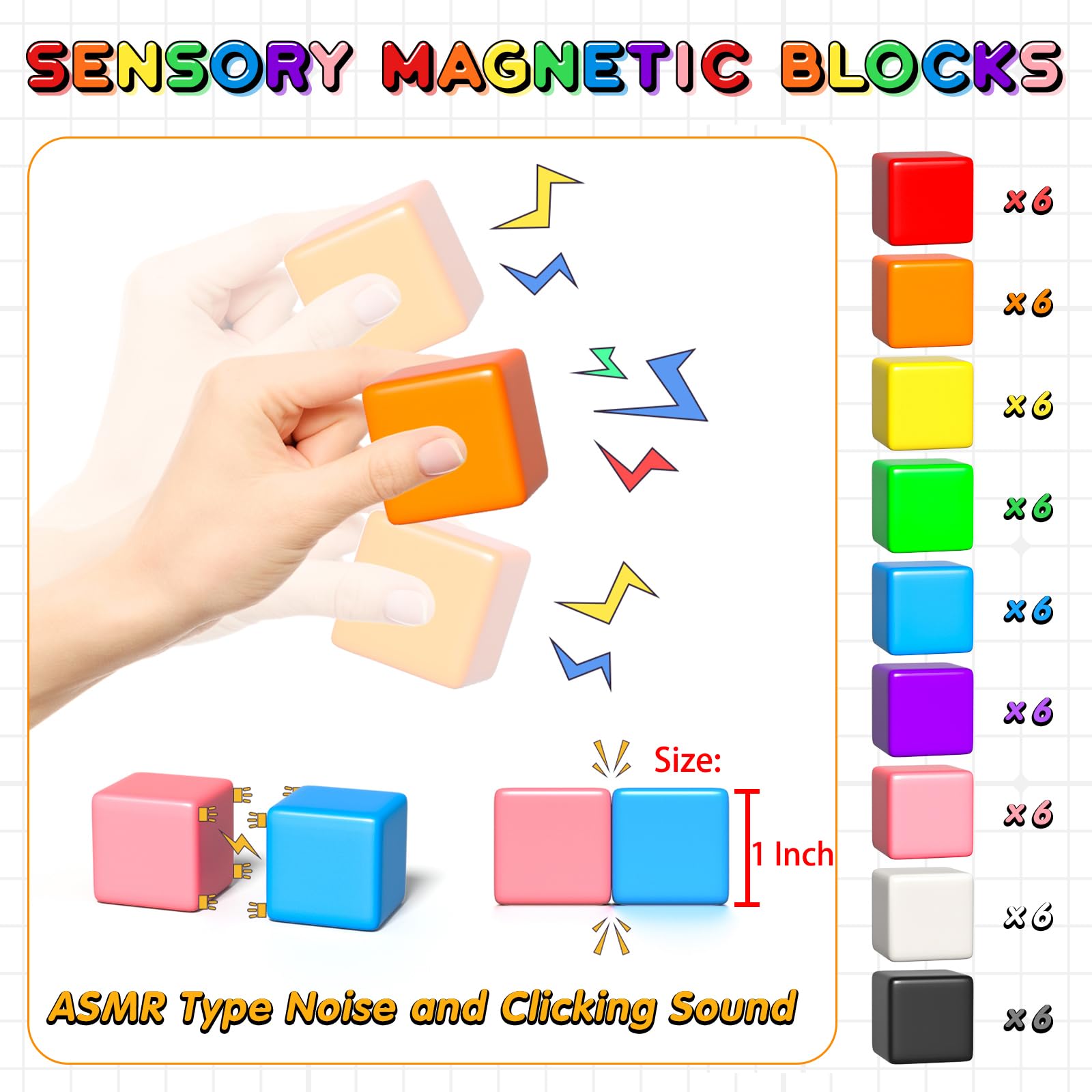 Apluses 54 PCS Magnetic Blocks, Magnetic Building Blocks for Kids 3+, Montessori Toys, Magnet Cubes, Preschool STEM Educational Sensory Magnet Toys for Kids Ages 3-5 Year Old Boys and Girls