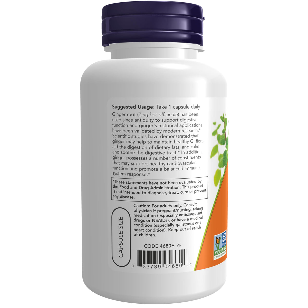 NOW Supplements, Ginger Root 550 mg, 100 Veg Caps