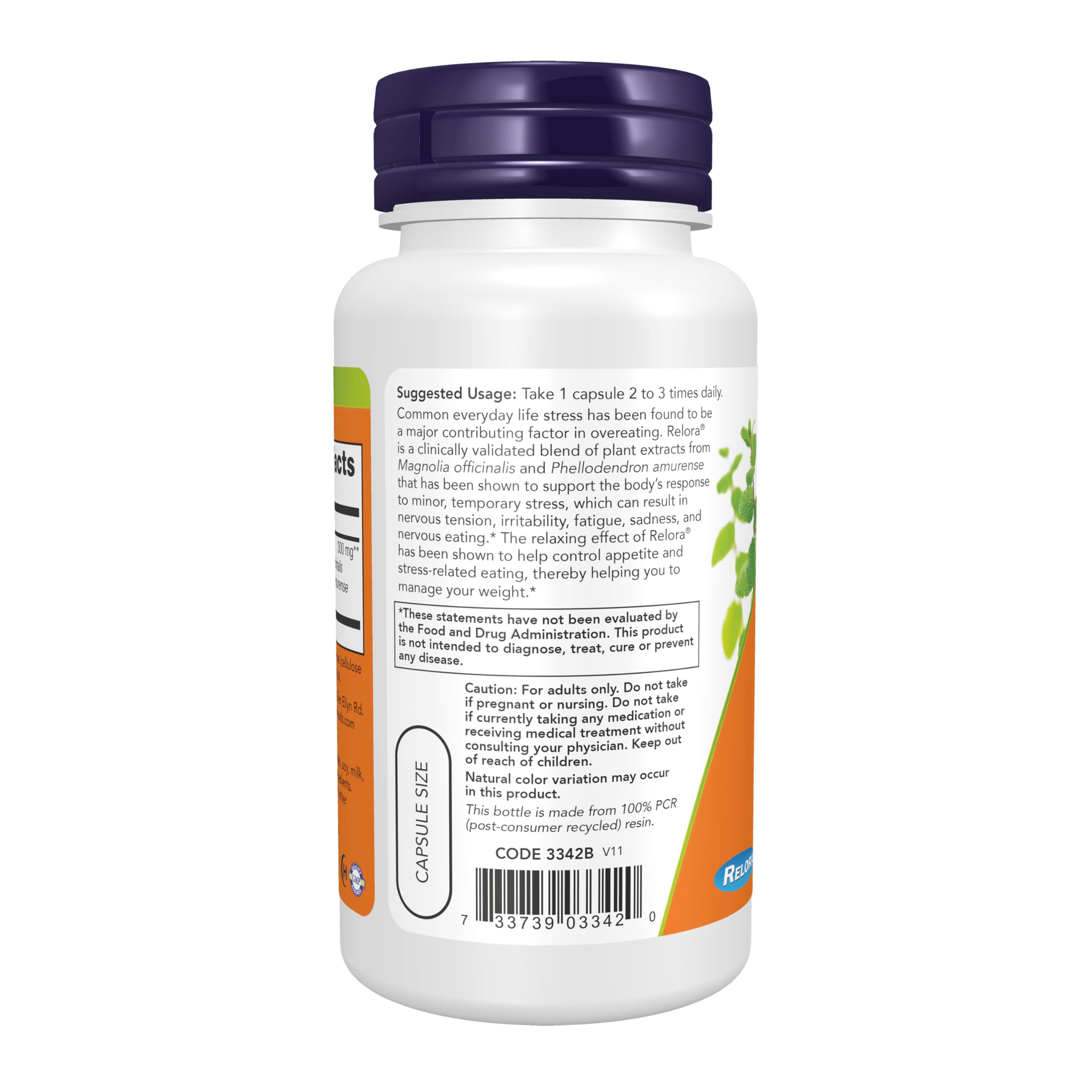 NOW Foods Supplements, Relora 300 mg (a Blend of Plant Extracts from Magnolia officinalis and Phellodendron amurense), 60 Veg Capsules