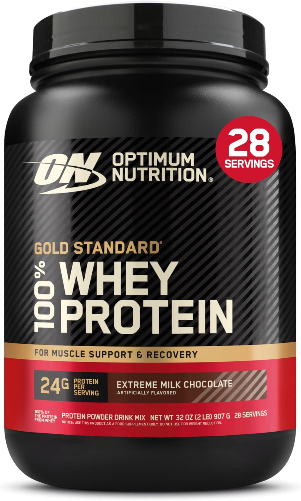 Optimum Nutrition Gold Standard 100% Whey Protein Powder, Extreme Milk Chocolate, 2 Pound (Packaging May Vary) (Pack of 6)