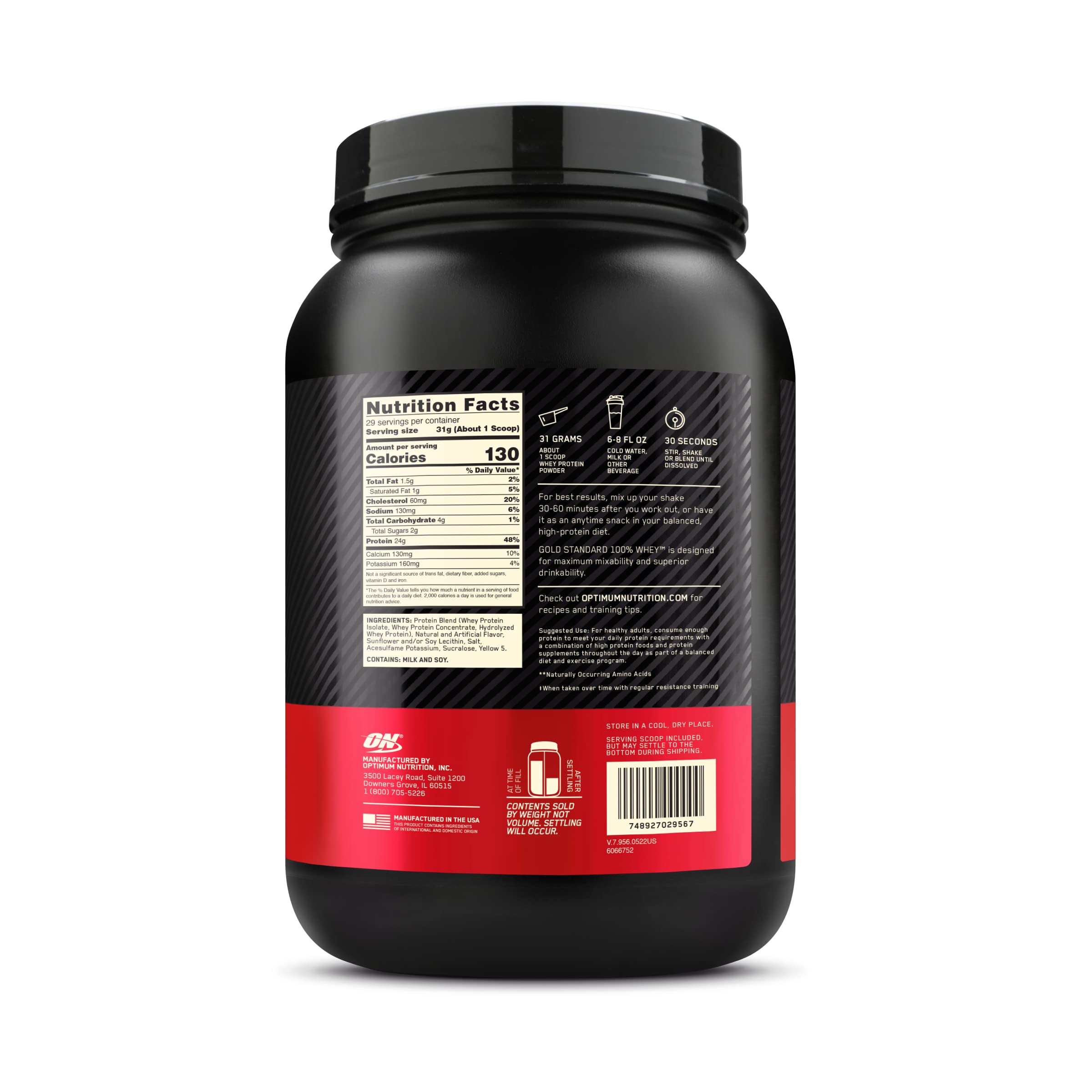 Optimum Nutrition Gold Standard 100% Whey Protein Powder, Banana Cream, 2 Pound (Packaging May Vary) (Pack of 6)
