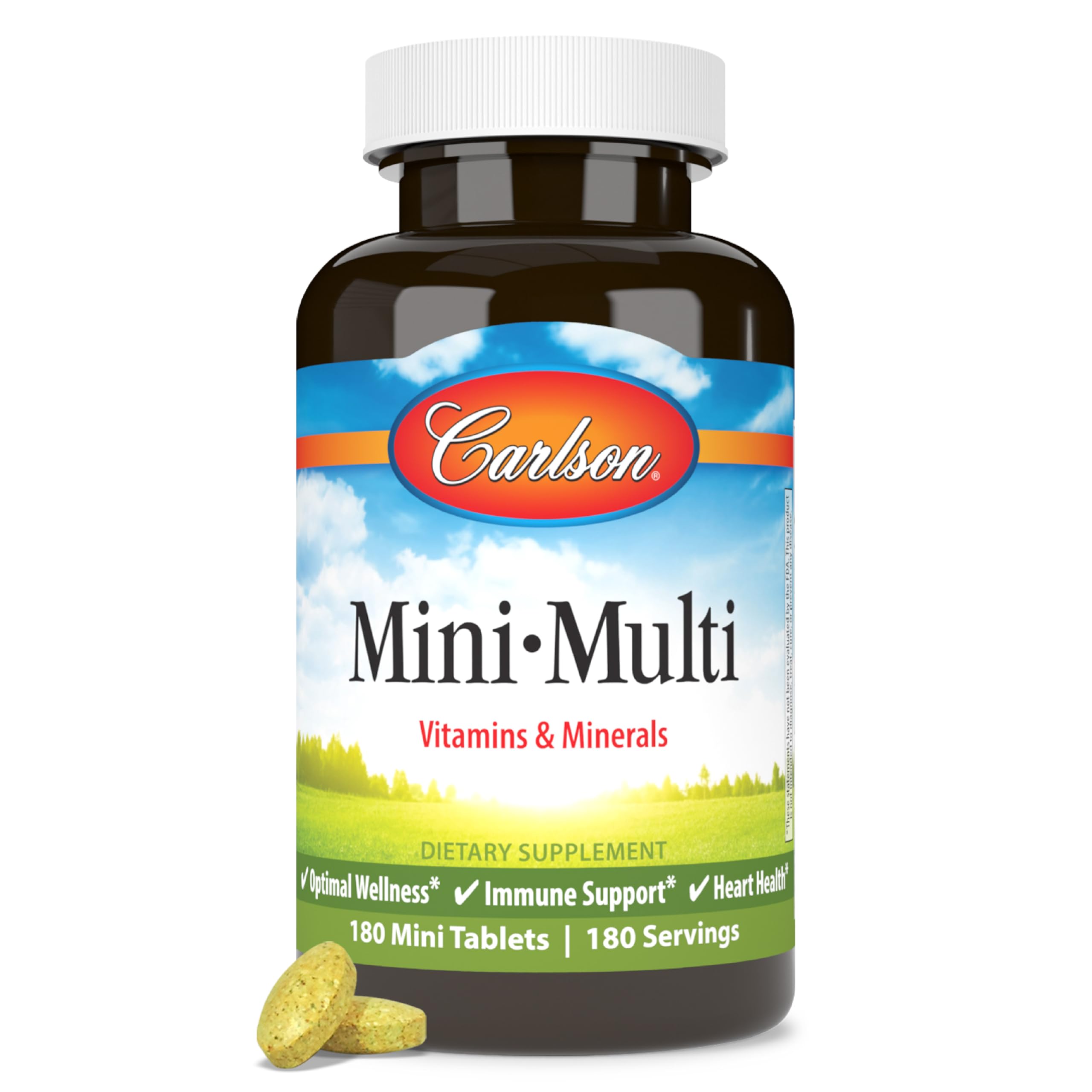 Carlson Mini-Multi, Small Multivitamin Tablets, 180 Mini Tablets