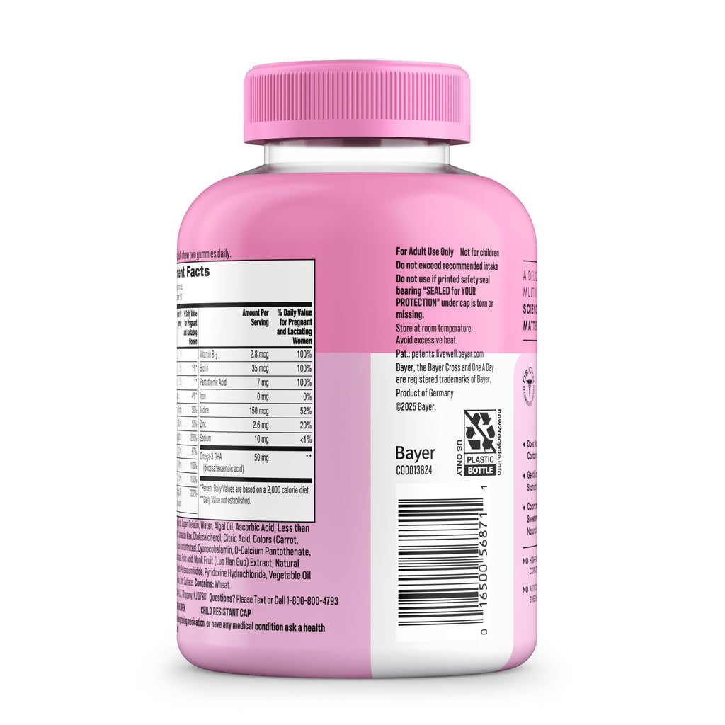 A Day Prenatal Vitamins for Women Gummies- Pregnancy Vitamins for Women with Folic Acid,DHA,Iodine,Prenatal Gummies,Iron-Free,120 Ct (Packaging May Vary),(Pack of 2)