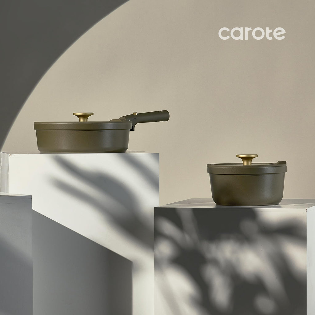 CAROTE 21pcs Ceramic Cookware Sets, Nonstick Pots and Pans Set Non Toxic