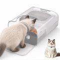 HEAPETS RFID Automatic Cat Feeder with Collar Sensor, Anti-Stealing Food Dispenser with Sealed Lid for Wet Dry Food and Different Diet for Multi-Pet Home, Auto Pet Feeder for Cats & Small Dogs, White