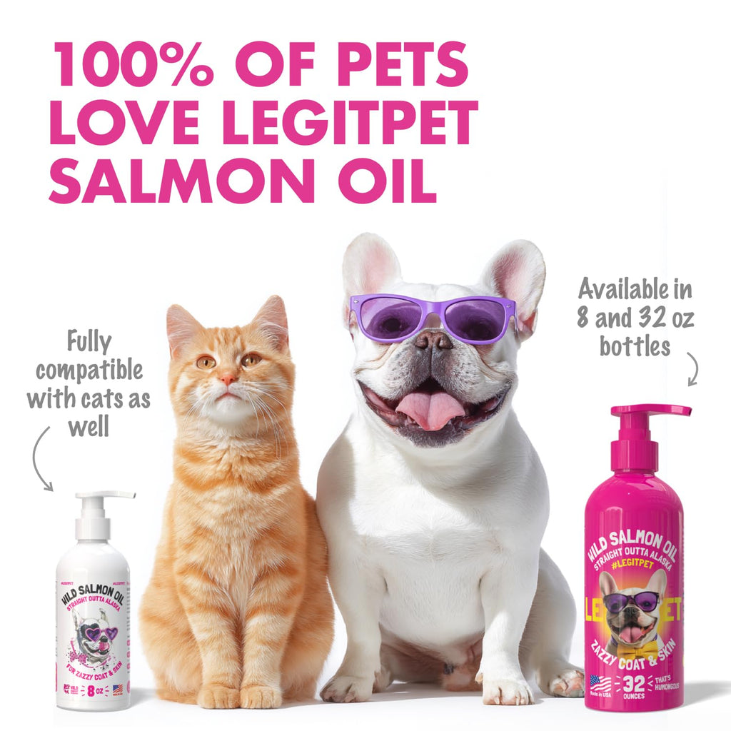 Wild Alaskan Salmon Oil for Dogs & Cats - Pure Fish Omega 3 6 9 Liquid EPA DHA Fatty Acids - Skin & Coat Supplement - Supports Joint Function, Brain, Eye, Immune & Heart Health - Made in USA 32 oz