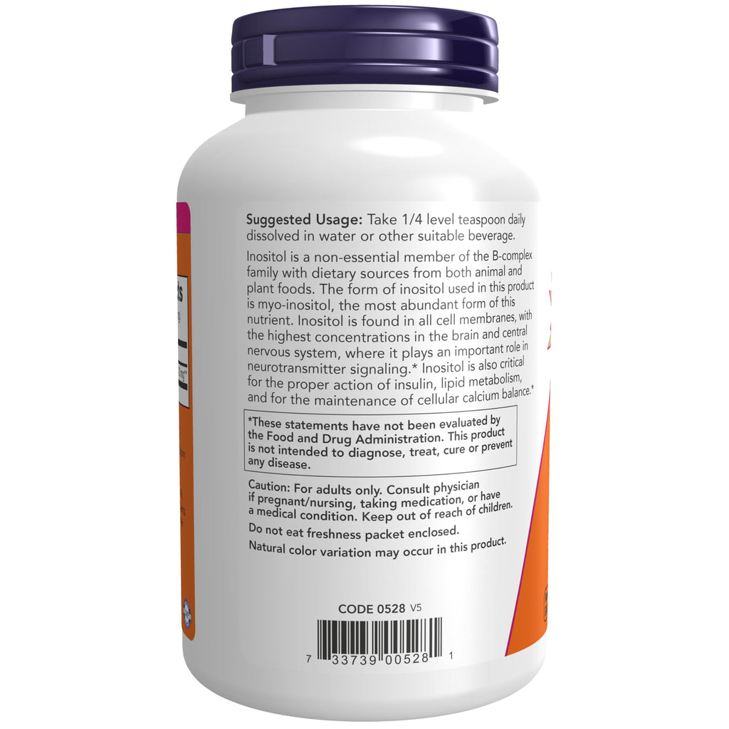 NOW Supplements, Inositol Powder, Cellular Health*, 8-oz