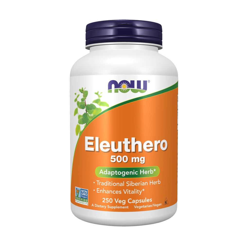 NOW Supplements, Eleuthero 500 mg, Adaptogenic Herb*, 250 Veg Caps
