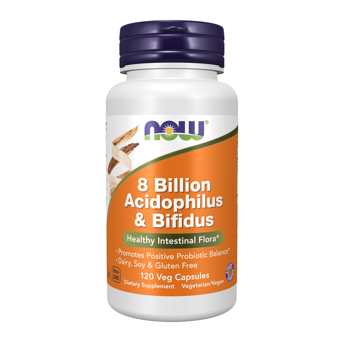 NOW Supplements, 8 Billion Acidophilus & Bifidus, Probiotic, 120 Veg Caps
