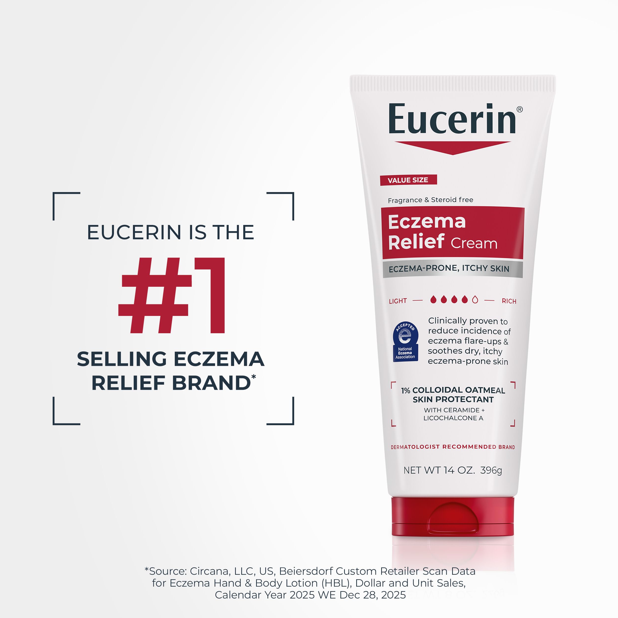 Eucerin Eczema Relief Cream with Colloidal Oatmeal, 14 OZ