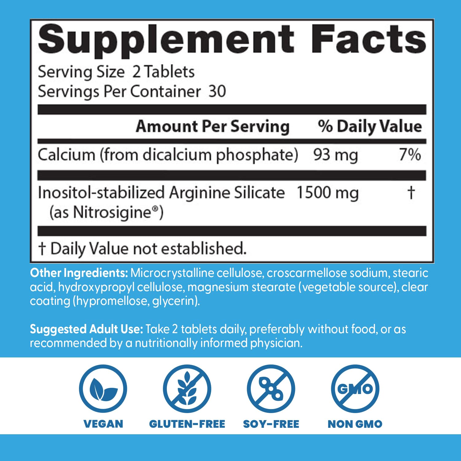 Doctor's Best Fast Acting Arginine Complex - L Arginine Supplements for Men & Women, Helps Nitric Oxide Level, Blood Flow & Cardiovascular Health Support, 1500 mg Per Serving, Vegan - 60 Tablets