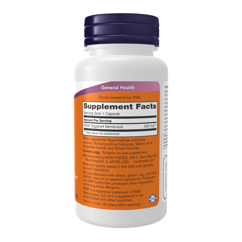 NOW Supplements, Eggshell Membrane 500 mg, 60 Veg Caps