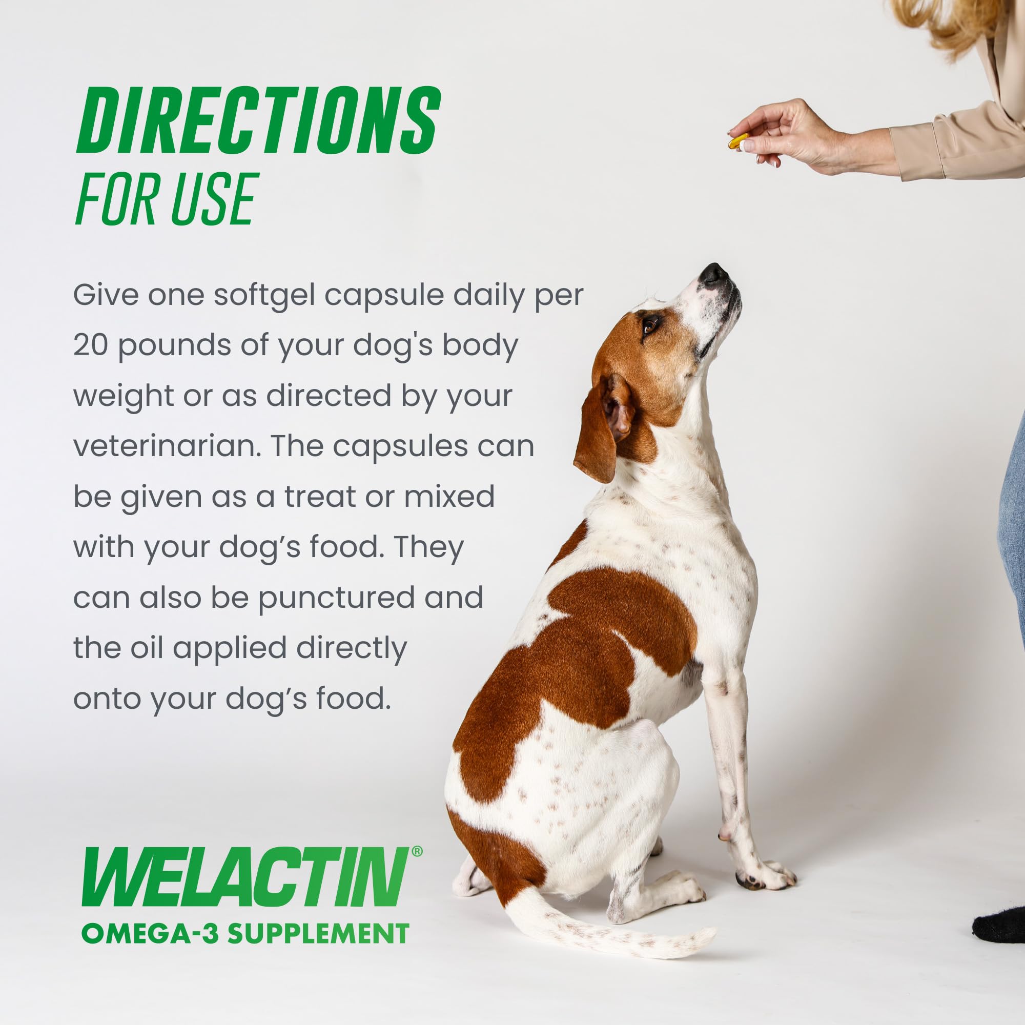 Nutramax Welactin Omega-3 Fish Oil Supplement for Dogs, Softgel Caps, 120ct