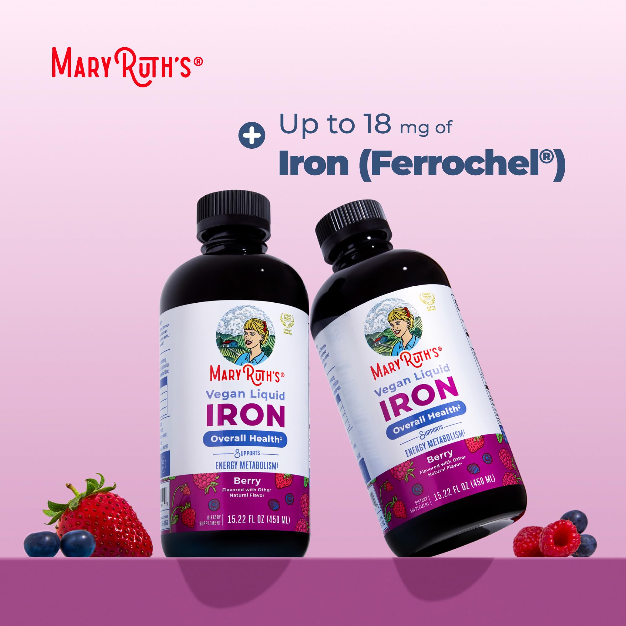 MaryRuth's Liquid Iron Supplement for Women Men & Kids, 15.22 Fl Oz, Vegan