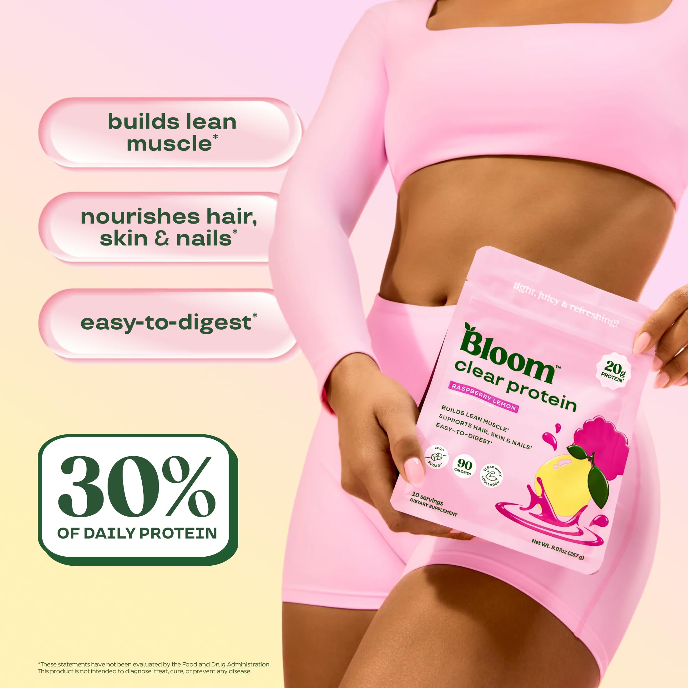 Bloom Whey Clear Protein, Raspberry Lemonade 10 servings, 9.07 fl oz