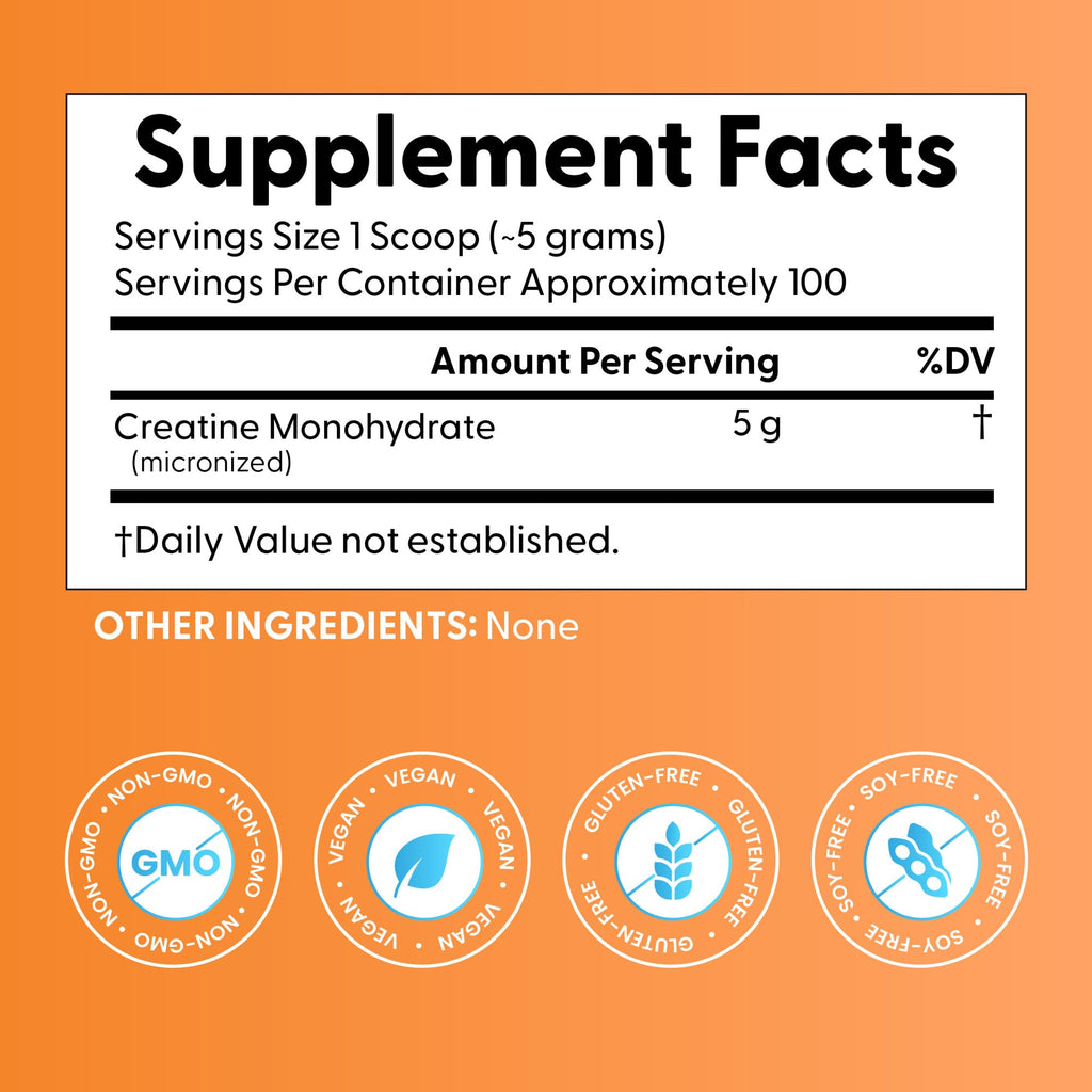 Doctor's BEST Creatine Monohydrate Powder for Women & Men - Pure Micronized Creatine, Pre Workout Powder Supplement, Muscle & Cognitive Support, 5g (5000mg) Per Serving, Vegan, Unflavored - 17.85 oz